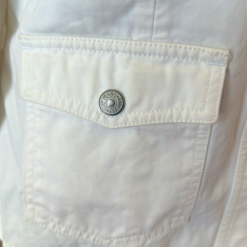 Gap White Button-Up Jacket With Pockets Size Medi… - image 3